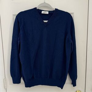 Valentino Studio 100% Extra Fine Merino Wool Sweater Royal Blue Sz Medium XXL 54